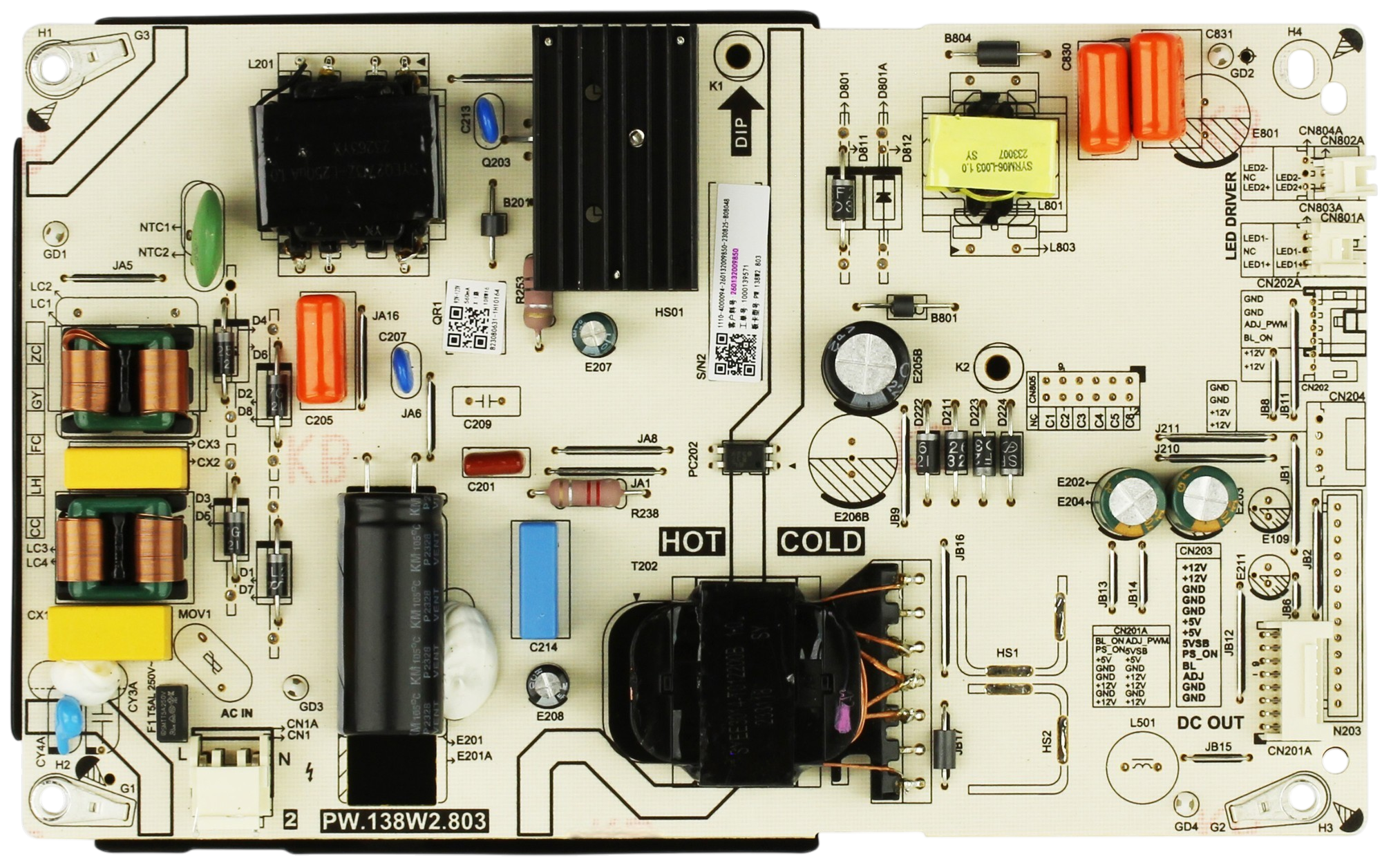 260132009850 Philips Power Supply Board, PW.138W2.803, 50PUL6533/F7