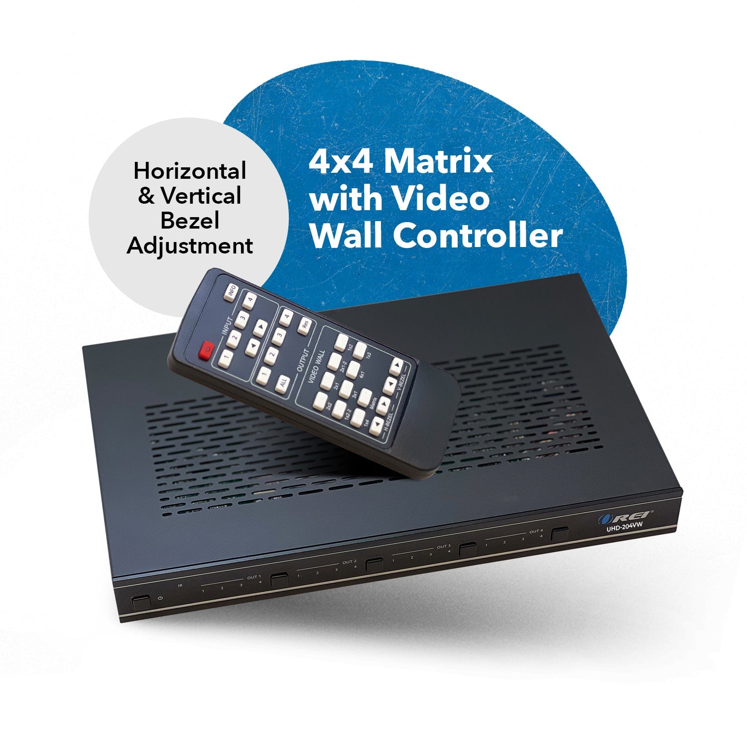 4K@60HZ 4X4 HDMI™ MATRIX W/ VIDEO WALL (SEAMLESS) (UHD-204VW)