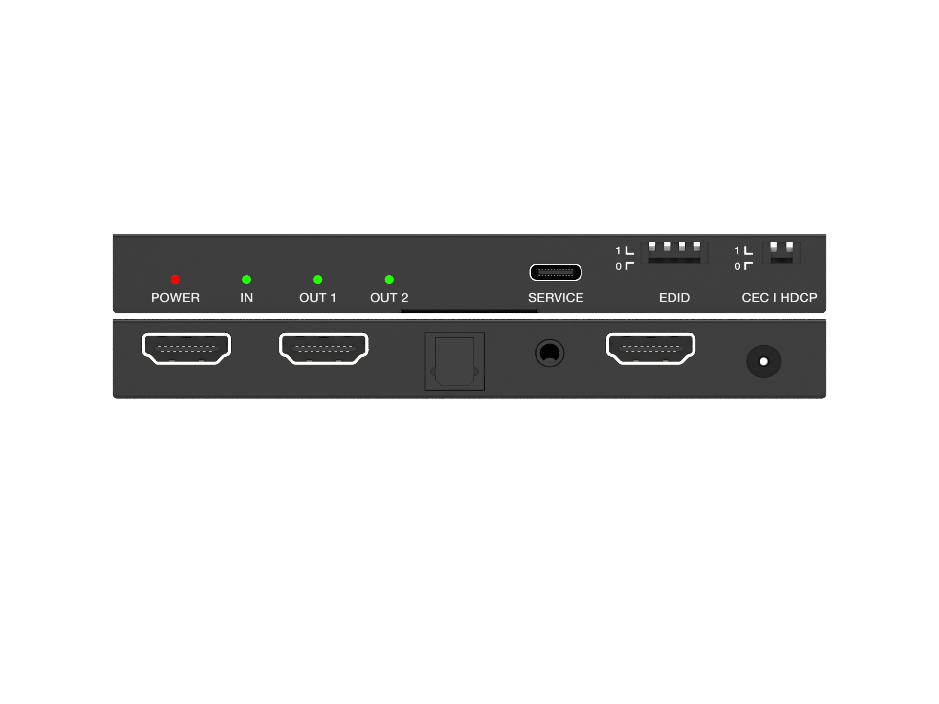 4K@60Hz 1x2 HDMI™ Splitter (CEC, Downscaler, Audio Extract)  UHD-PRO102