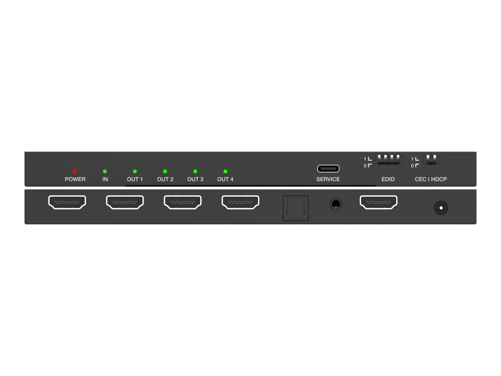 4K@60Hz 1x4 HDMI™ Splitter (CEC, Downscaler, Audio Extract) UHD-PRO104