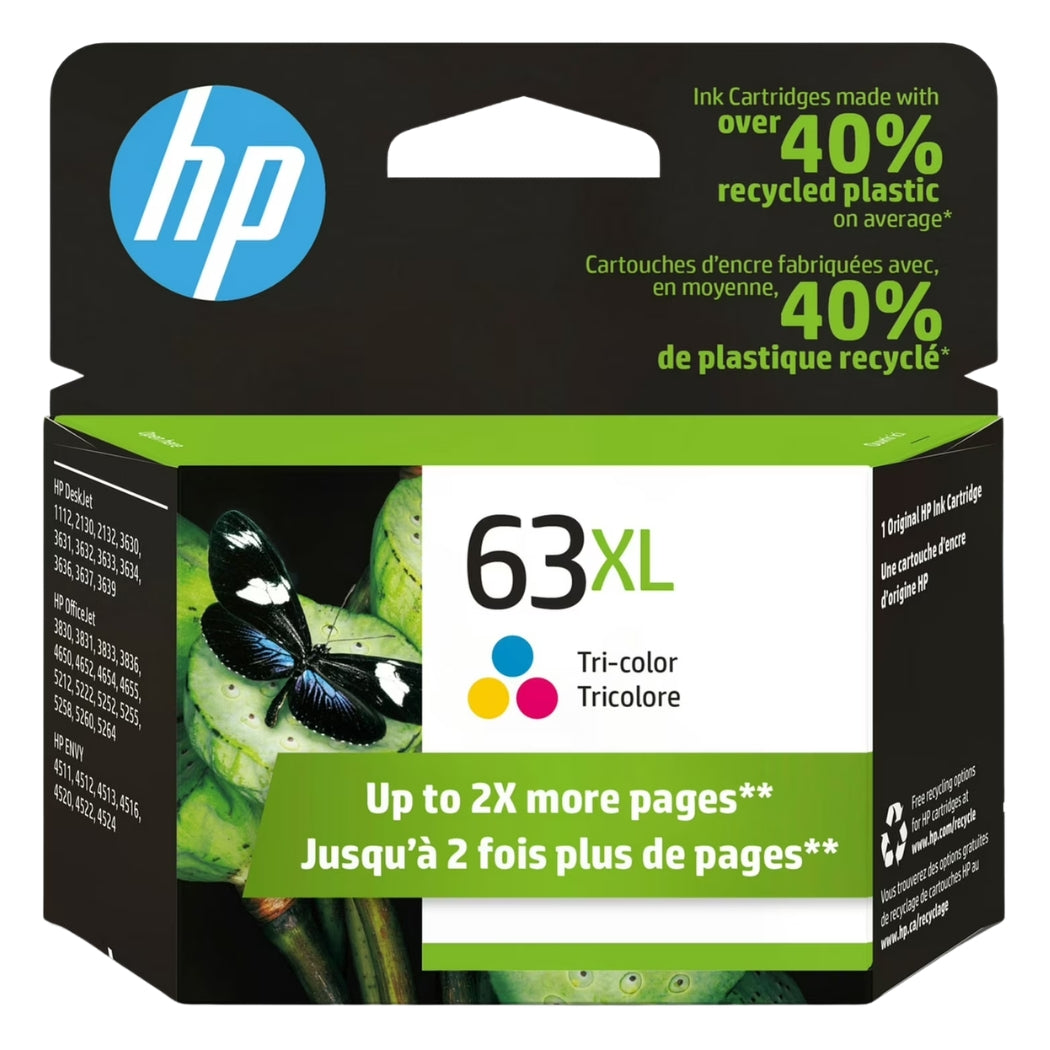 New, Pre-Owned - HP 63XL (F6U63AN) High Yield Color Ink Cartridge