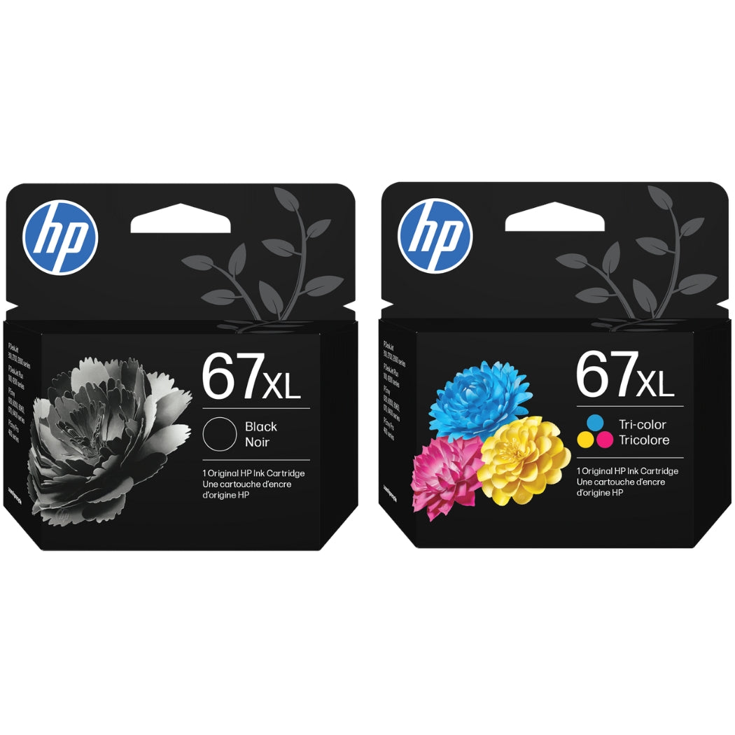 New, Pre-Owned - HP 67XL Black and Color Ink Cartridge-2 Pack