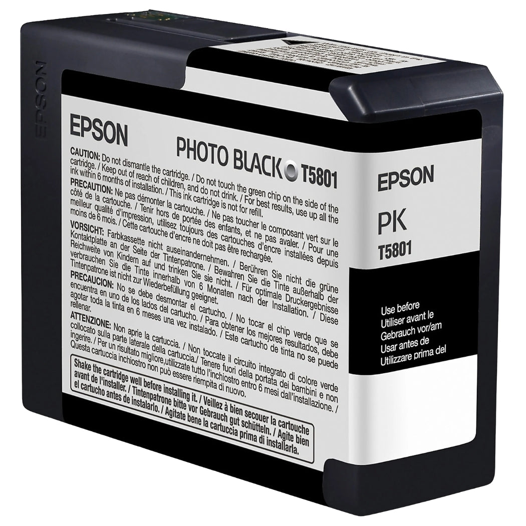 New, Pre-Owned - Epson T5801 Photo Black 80ml Ink Cartridge