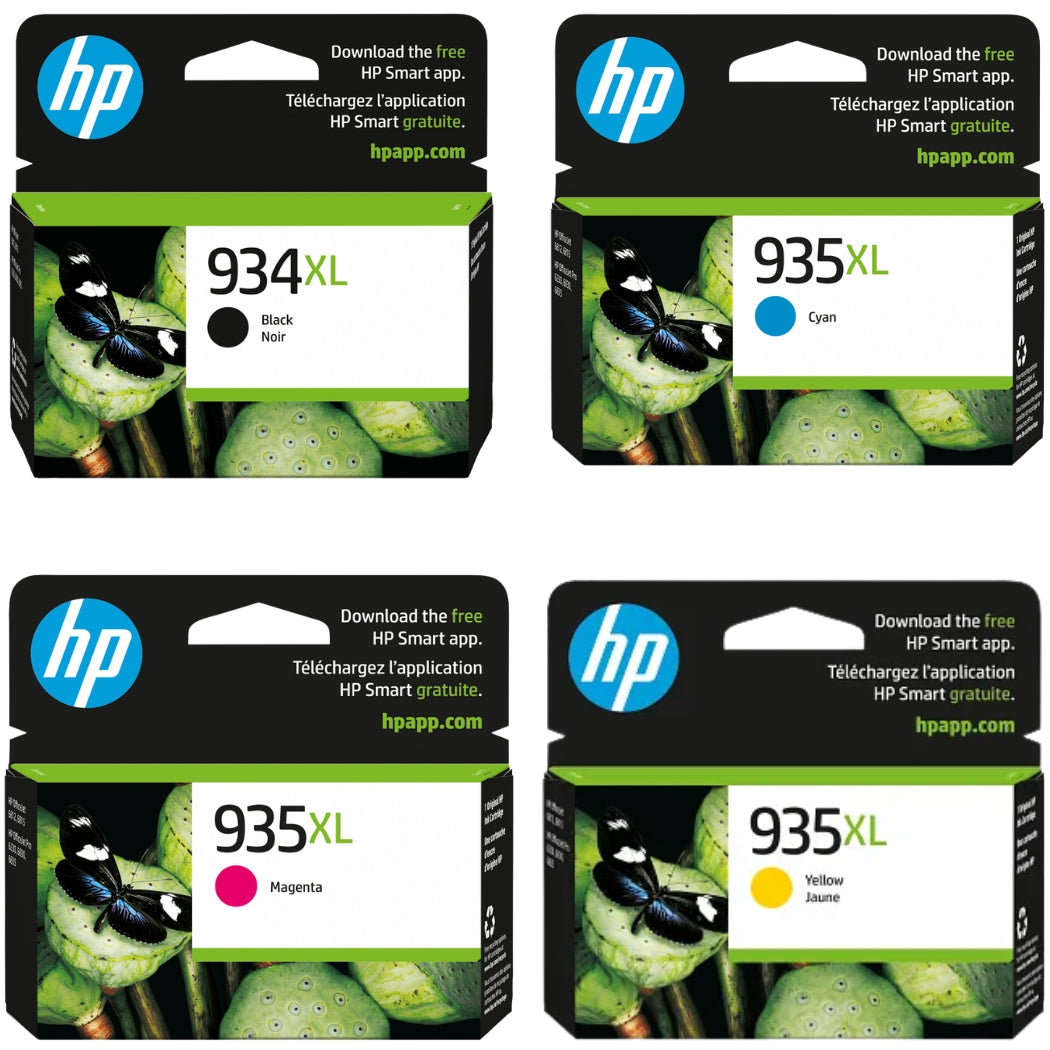 New, Pre-Owned - HP 934XL Black / 935XL Cyan, Magenta, Yellow Ink Cartridges