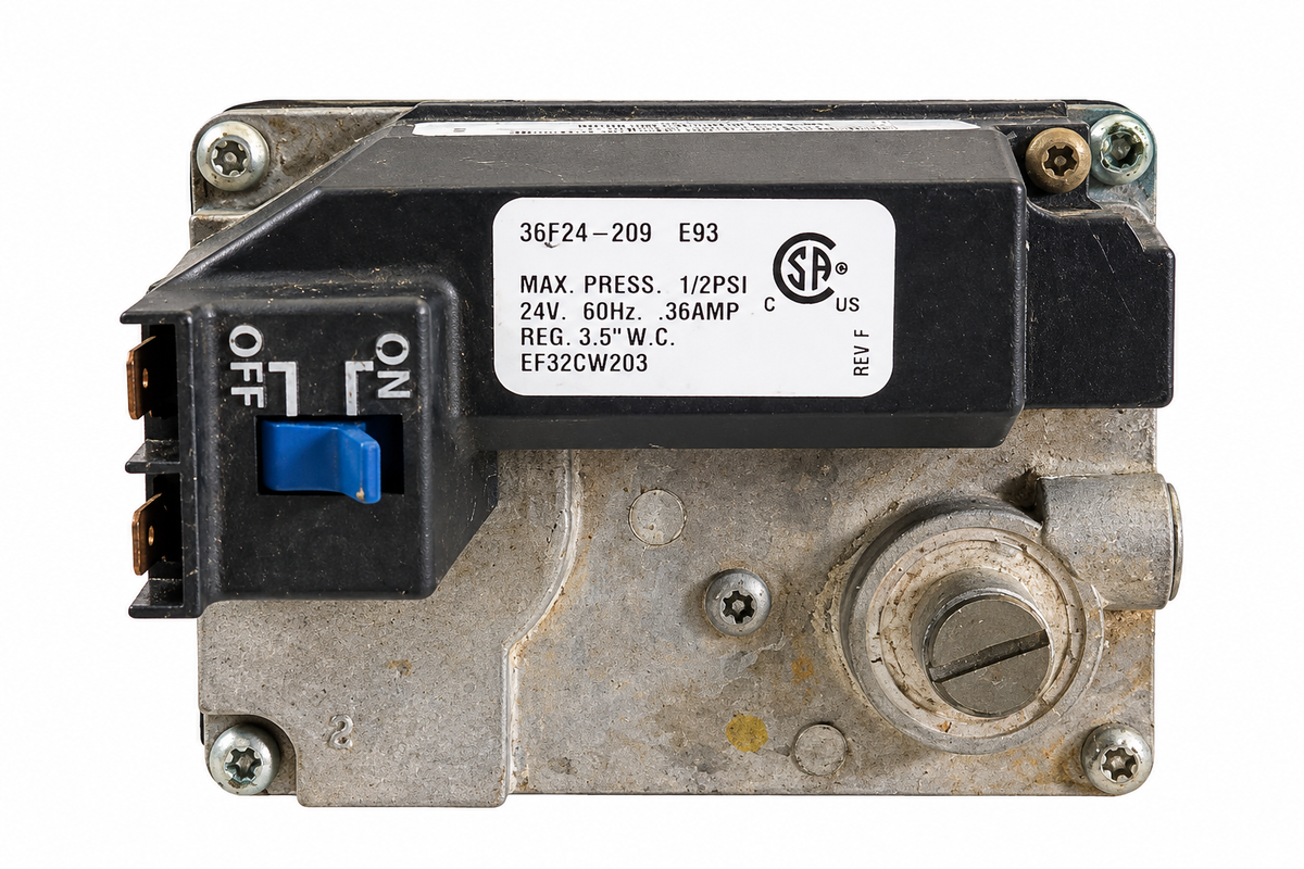 White-Rodgers 36F24-209 E93 gas valve on white background