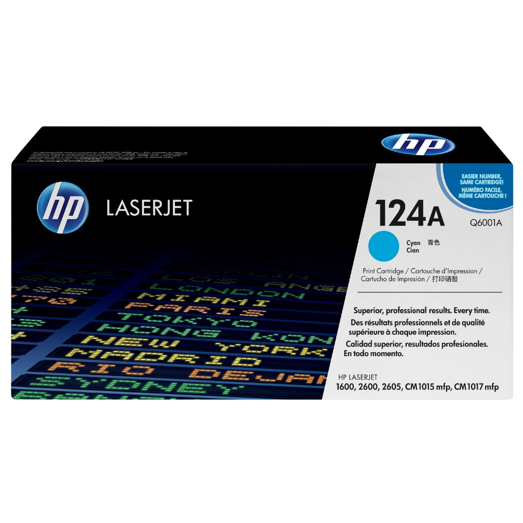 New, Pre-Owned - HP 124A High Yield Cyan LaserJet Toner Cartridge, Q6001A