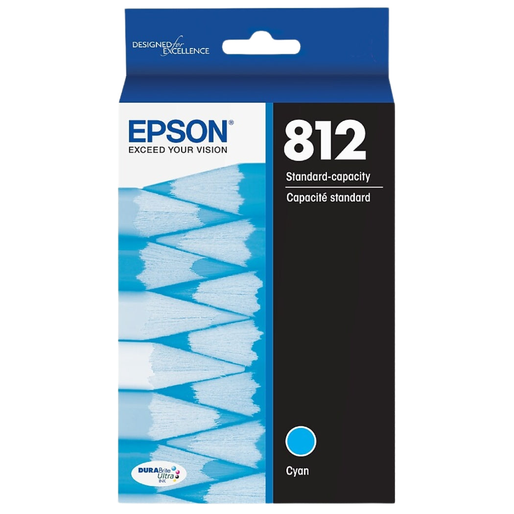 New, Pre-Owned - Epson 812 Cyan Standard Yield Ink Cartridge (T812220-S)
