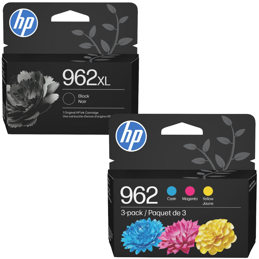 New, Pre-Owned - HP 962XL Black & 962 Cyan, Magenta, Yellow Ink Cartridge - 4 Pack