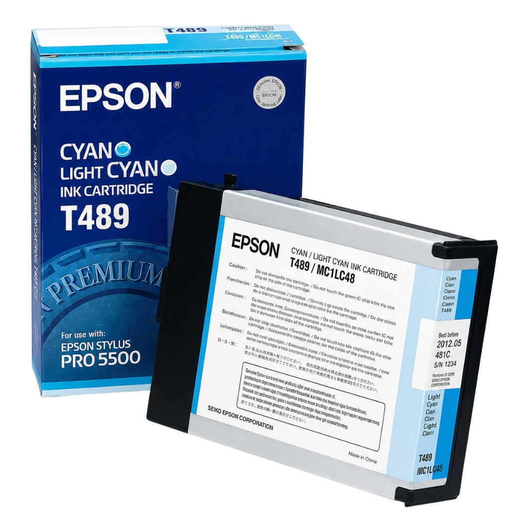 New, Pre-Owned - Epson T489 Standard Yield Light Cyan Ink Cartridge, T489011