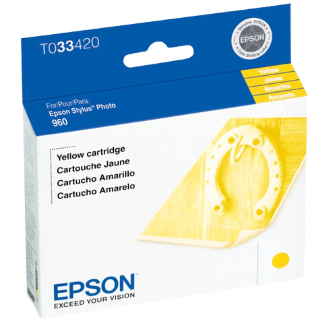 New, Pre-Owned - Epson T0334 Standard-Yield Yellow Ink Cartridge, T033420