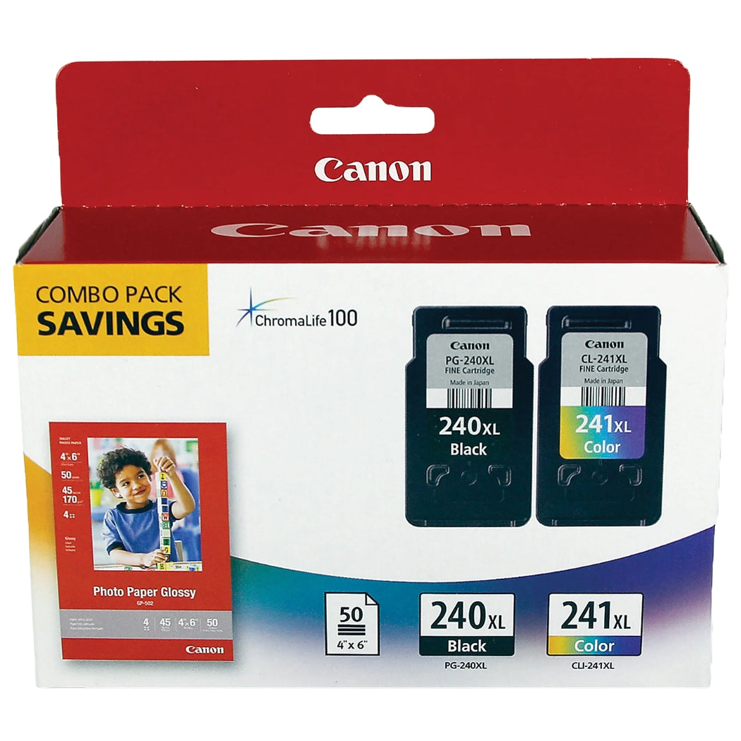 New, Pre-Owned - Canon 240XL/241XL Black and Color Combo Pack High-Yield Ink Cartridge