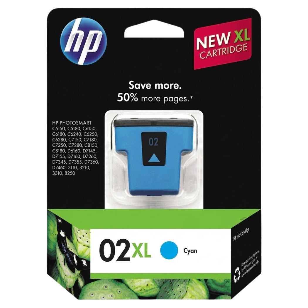 New, Pre-Owned - HP 02XL (C8730WN) Cyan Ink Cartridge