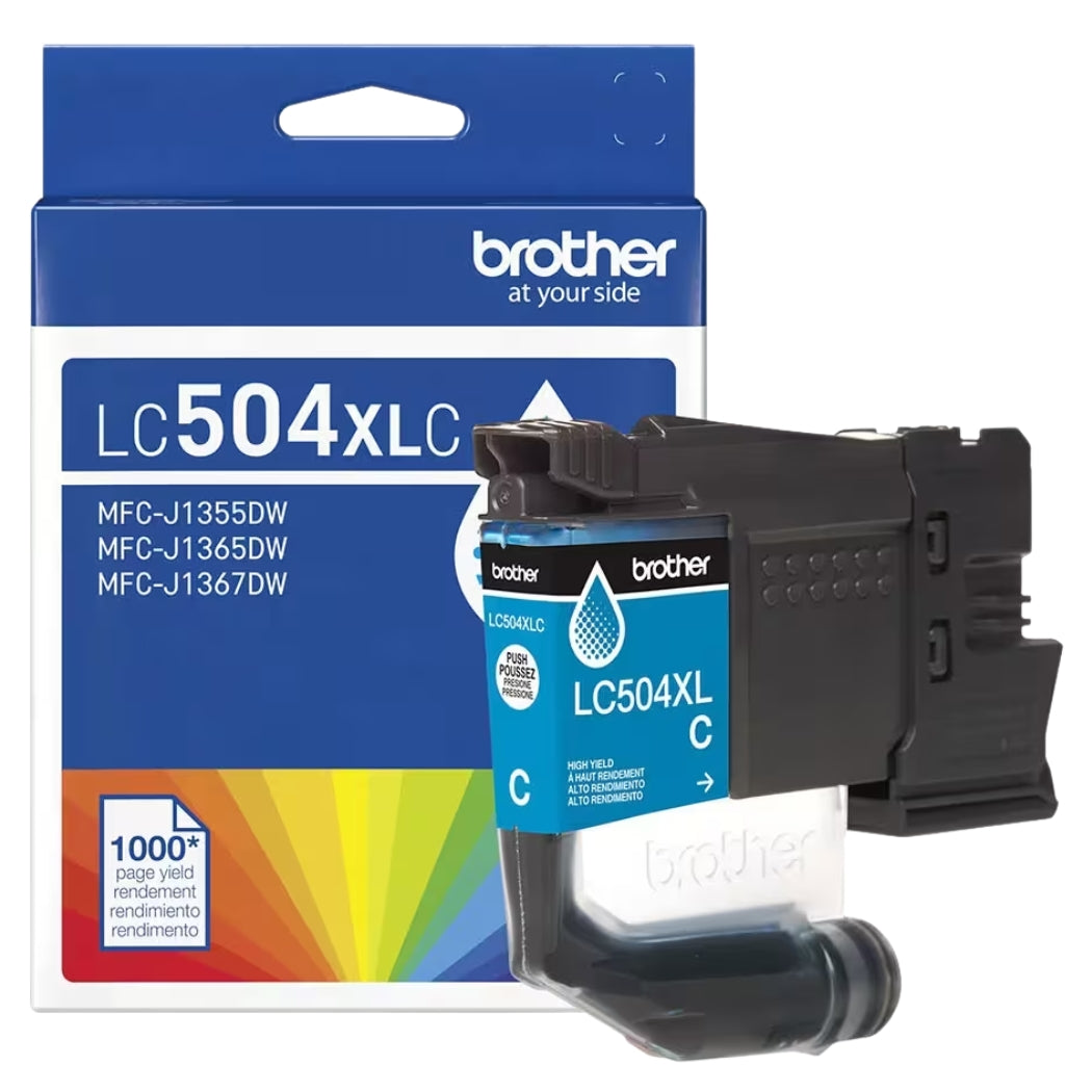 New, Pre-Owned - Brother LC504XL High Yield Cyan Ink Cartridge