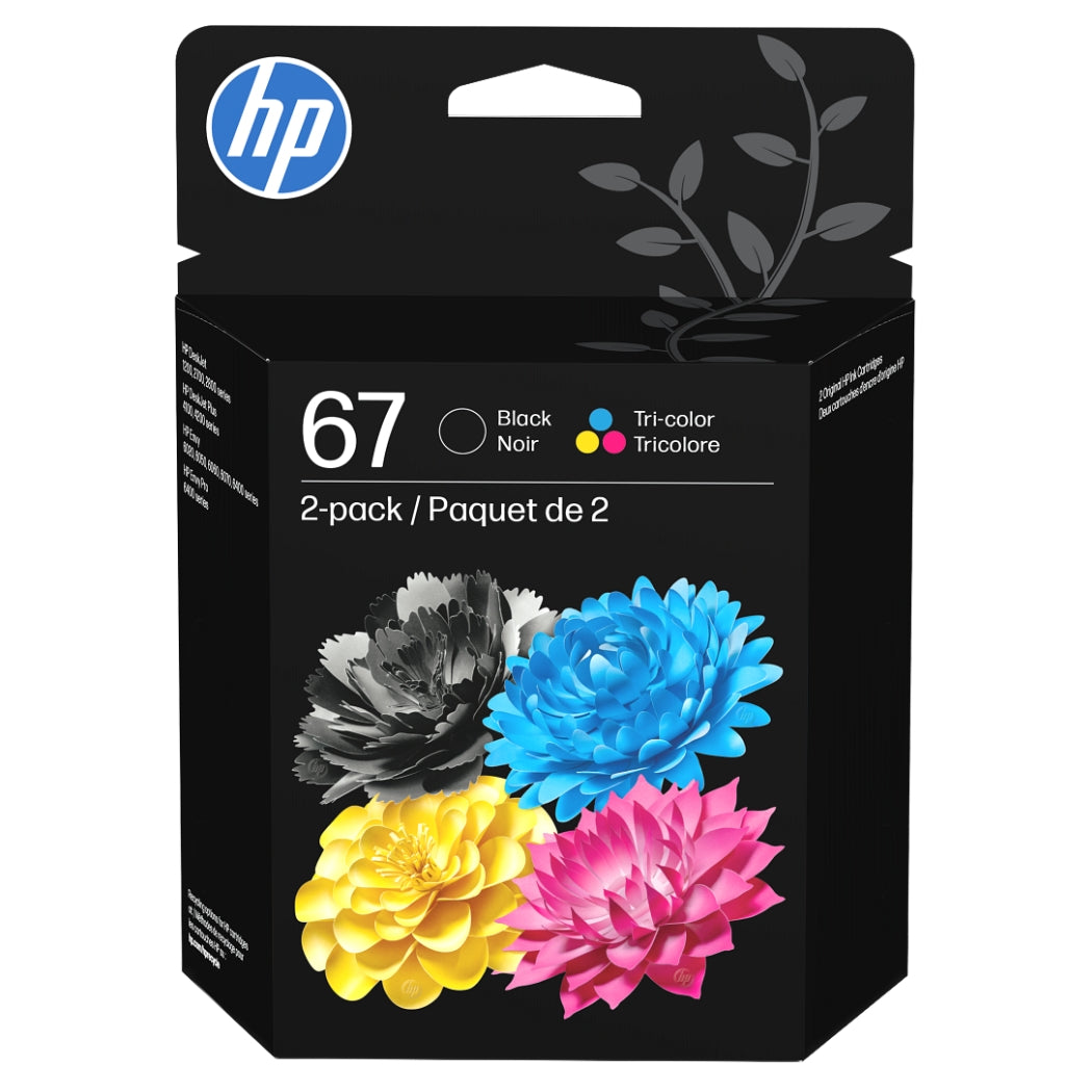 New, Pre-Owned - HP 67 Black and Color Ink Cartridge-2 Pack