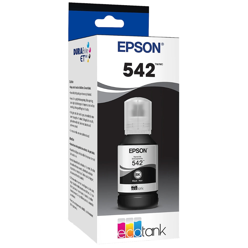 New, Pre-Owned - Epson T542 Standard Yield Black Ink Bottle, T542120