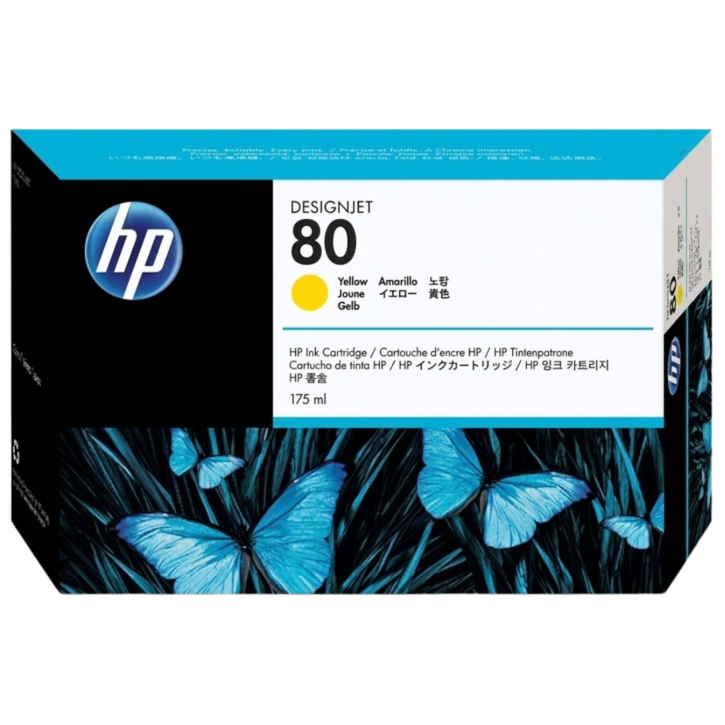 New, Pre-Owned - HP 80 (C4873A) 175ml Yellow Ink Cartridge