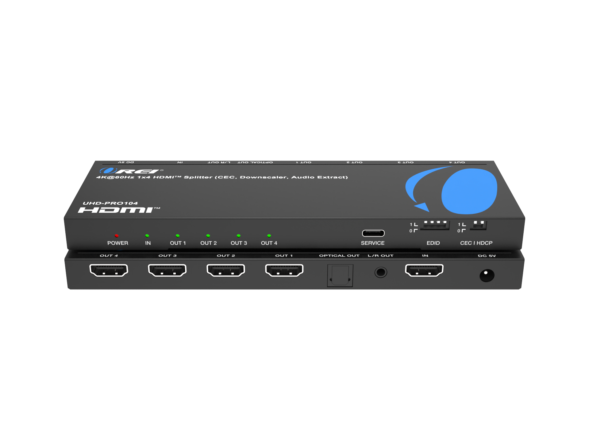 4K@60Hz 1x4 HDMI™ Splitter (CEC, Downscaler, Audio Extract) UHD-PRO104