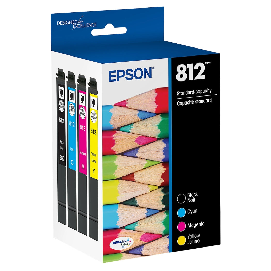 New, Pre-Owned - Epson 812 Standard Yield Multi-Color (4-Pack) Ink Cartridge T812120-BCS