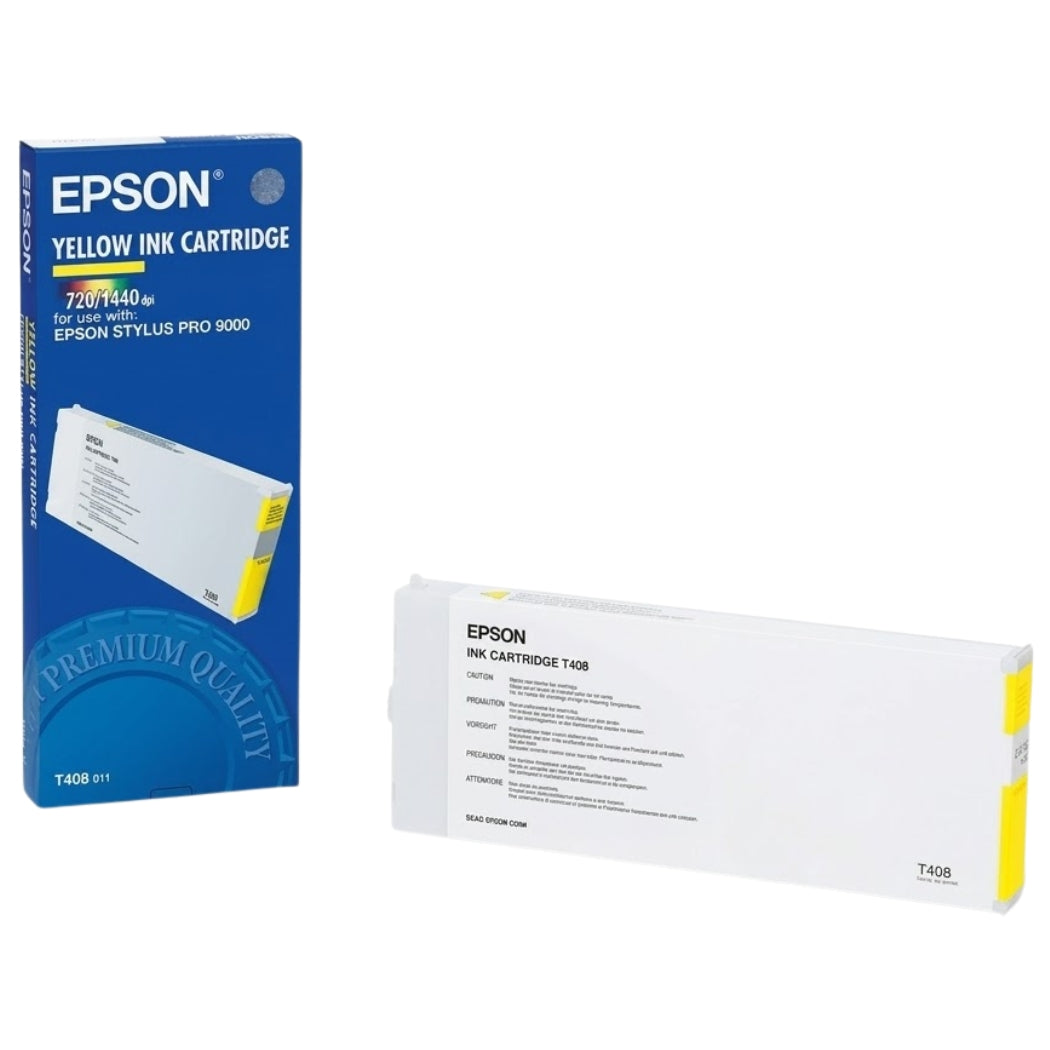 New, Pre-Owned - Epson T408 220ml Standard Yield Yellow Inkjet Cartridge, T408011