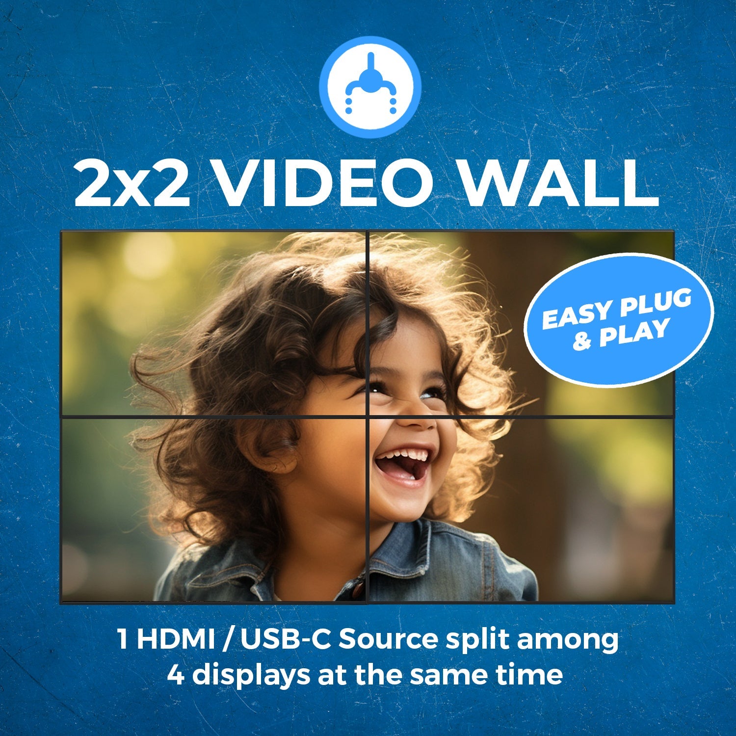 4K 1-In-4-Out USB-C & HDMI™ Video Wall Controller (Audio Extract)-UHD-14VW