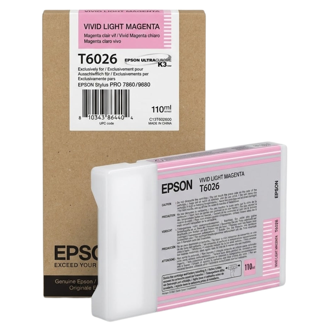 New, Pre-Owned - Epson T6026 Standard Yield Vivid Light Magenta Ink Cartridge, C13T602600