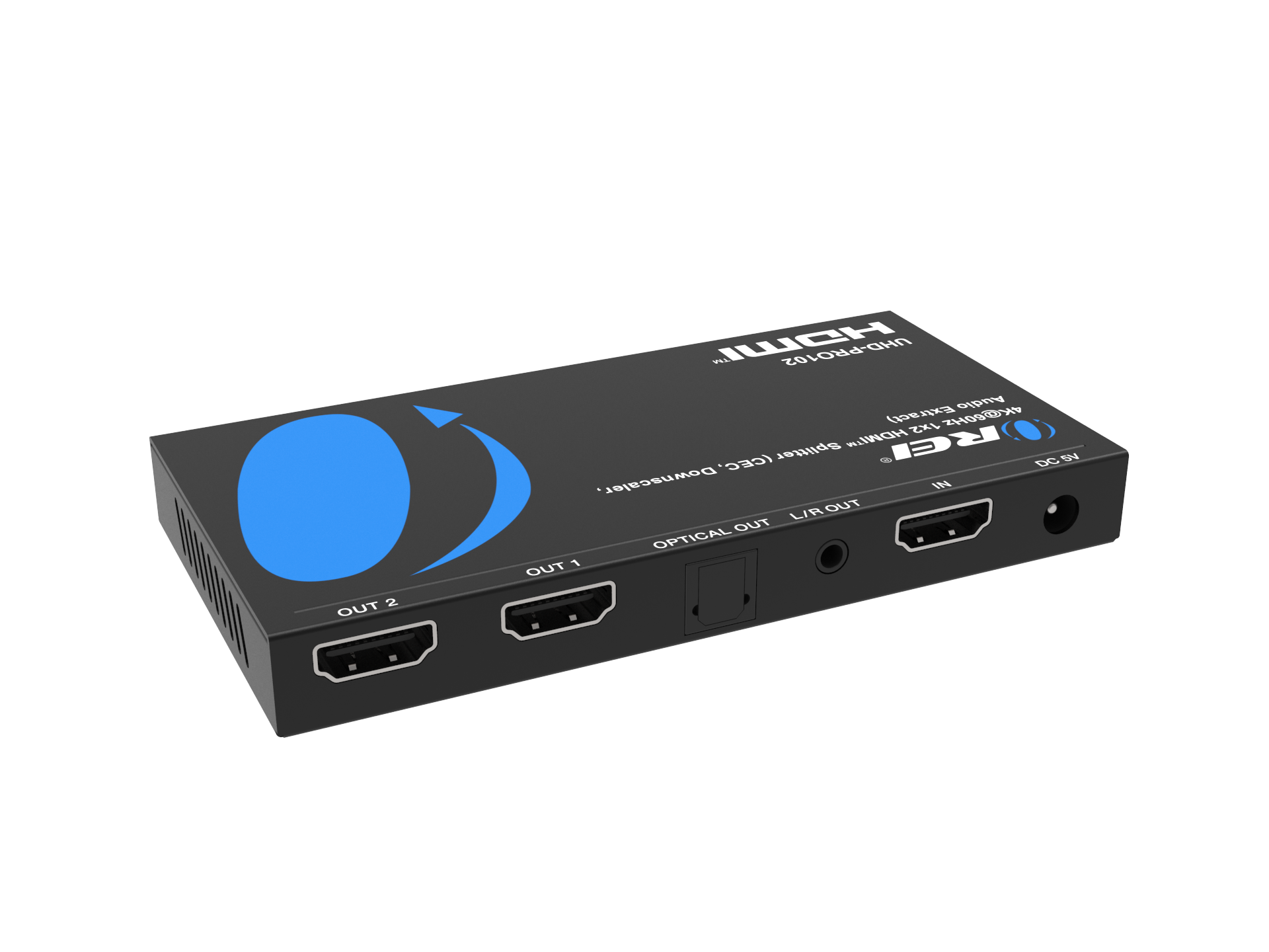 4K@60Hz 1x2 HDMI™ Splitter (CEC, Downscaler, Audio Extract)  UHD-PRO102
