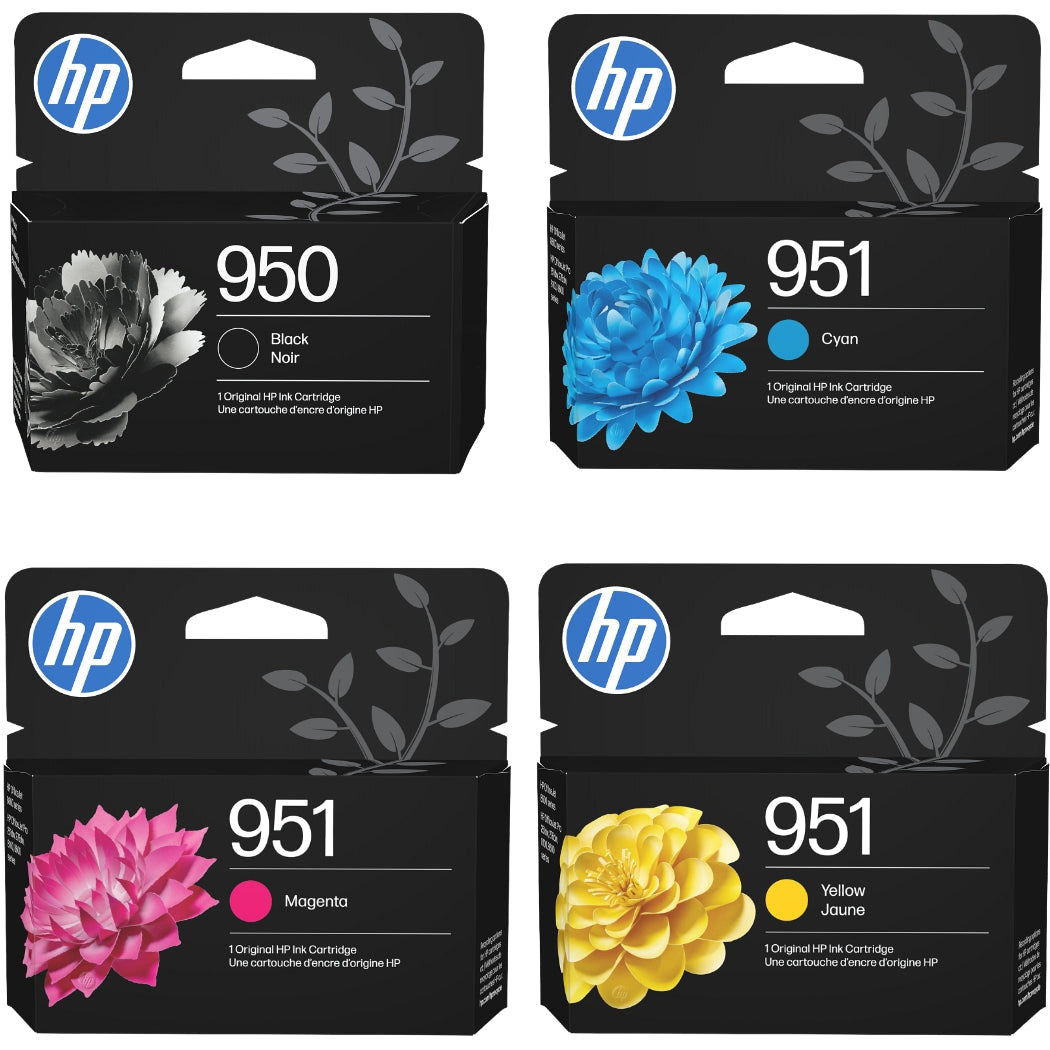 New, Pre-Owned - HP 950 Black & 951 Cyan, Magenta & Yellow Ink Cartridges