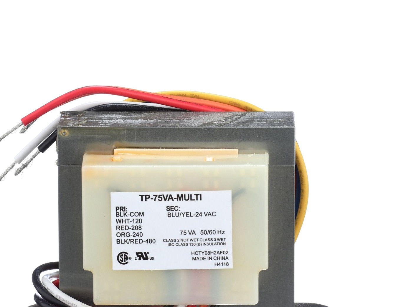 Tradepro Tp-75VA-Multi Transformer Pri: 120/208/240/480 Vac Sec: 24 Vac, 75 VA (TESTED)