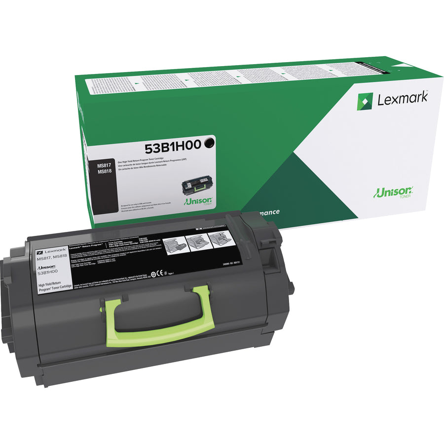 New, Pre-Owned - Lexmark MS817/MS818 High Yield Black Toner Cartridge, 53B1H00