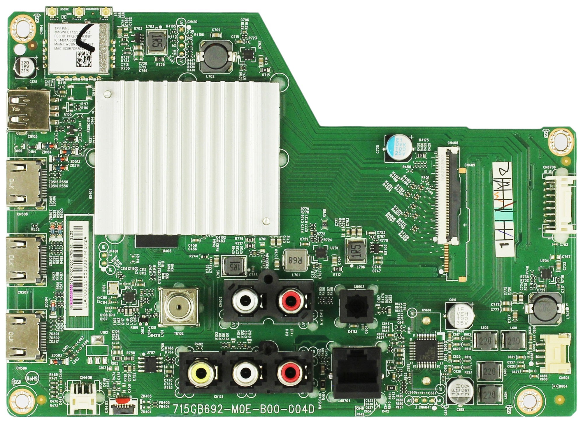 Vizio 756TXLCB02K062 Main Board for V705-J01 (LTCHJ9KX Serial)