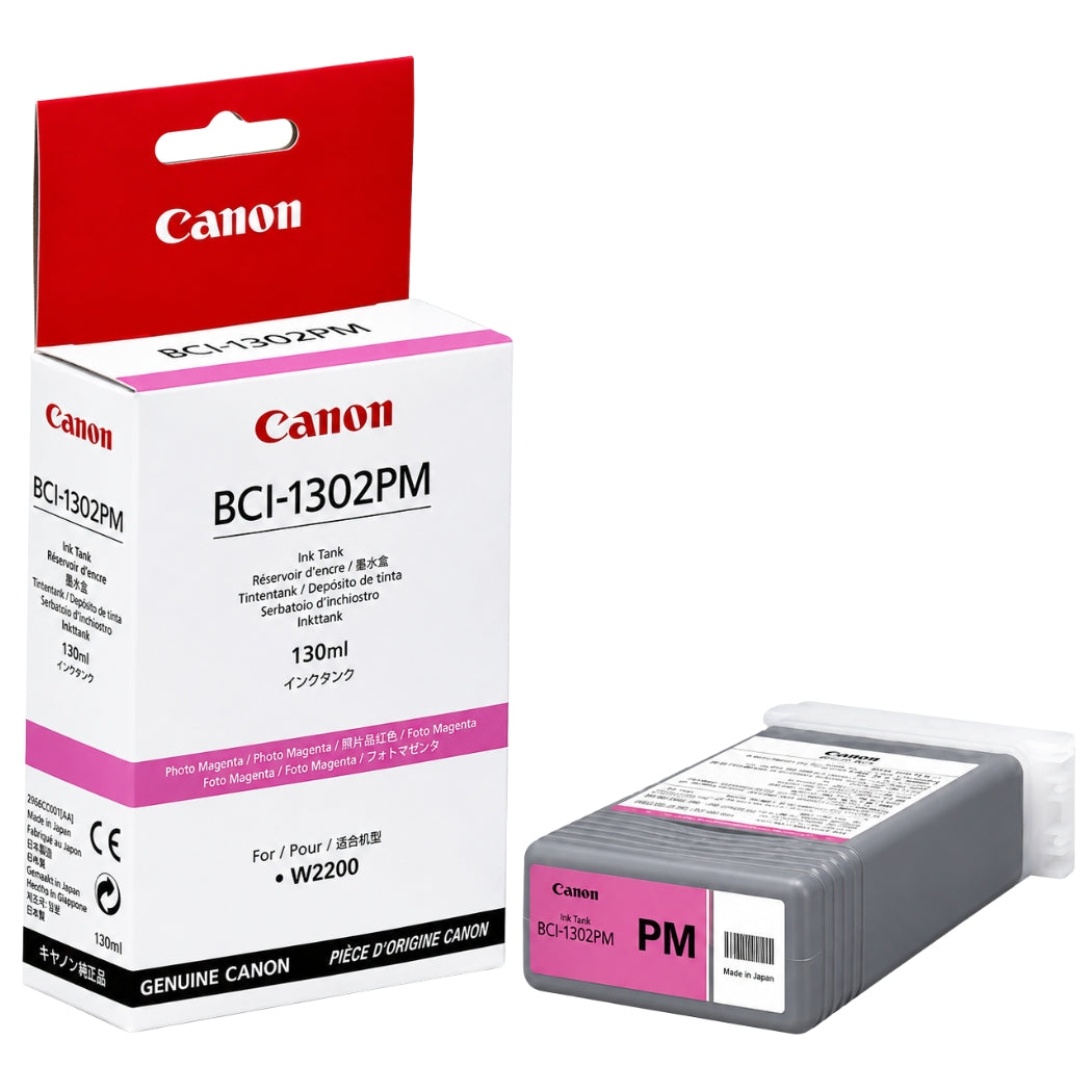 New, Pre-Owned - Canon BCI-1302PM (BCI-1302) 130-ml Photo Magenta Inkjet Cartridge