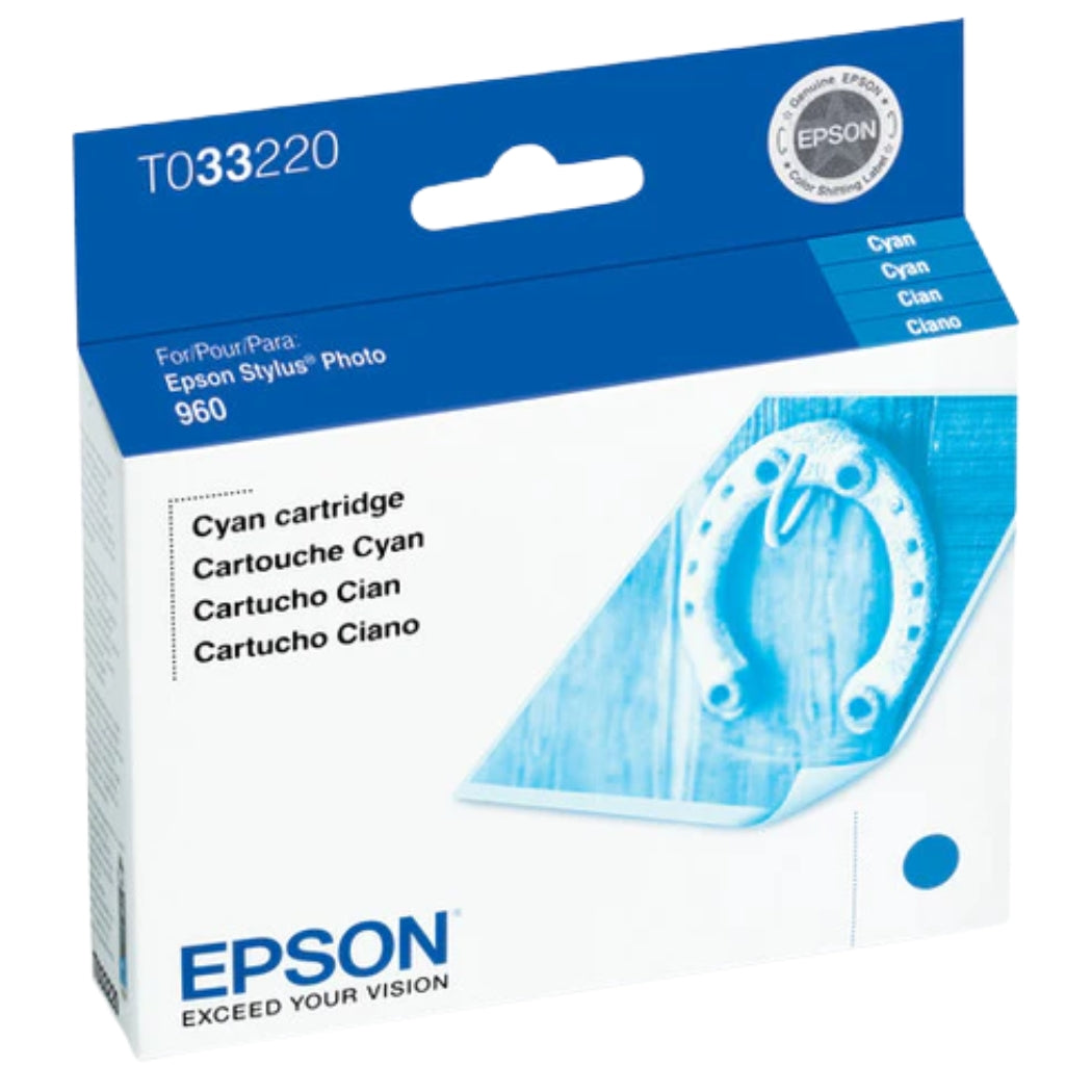 New, Pre-Owned - Epson T0332  Standard-Yield Cyan Ink Cartridge, T033220