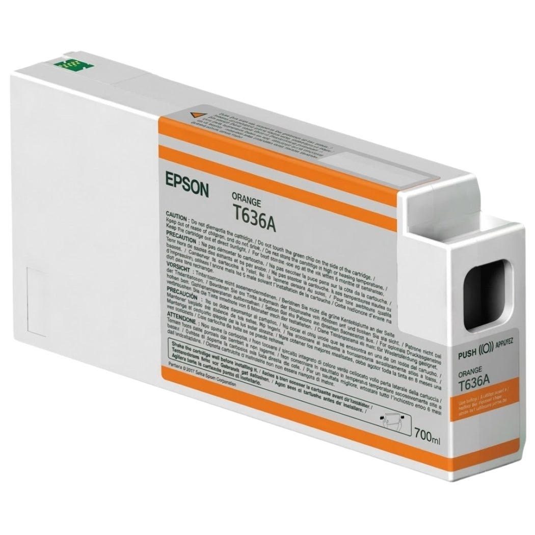 New, Pre-Owned - Epson T636 Standard-Yield Orange Ink Cartridge, T636A00