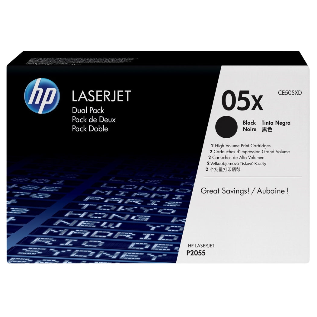 New, Pre-Owned - HP 05X Dual High Yield Black LaserJet Toner Cartridge, CE505XD