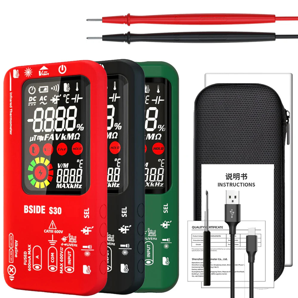 BSIDE S30 Smart Multimeter with IR Thermometer & Diode Test
