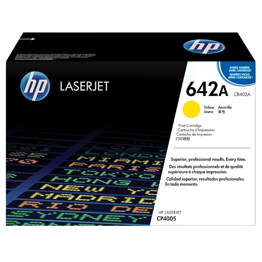 New, Pre-Owned - HP 642A High Yield Yellow LaserJet Toner Cartridge, CB402A
