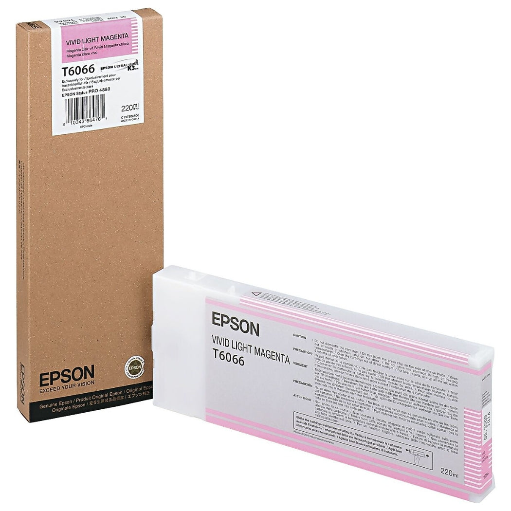 New, Pre-Owned - Epson 220ml UltraChrome K3 Vivid Light Magenta Ink Cartridge, T606600