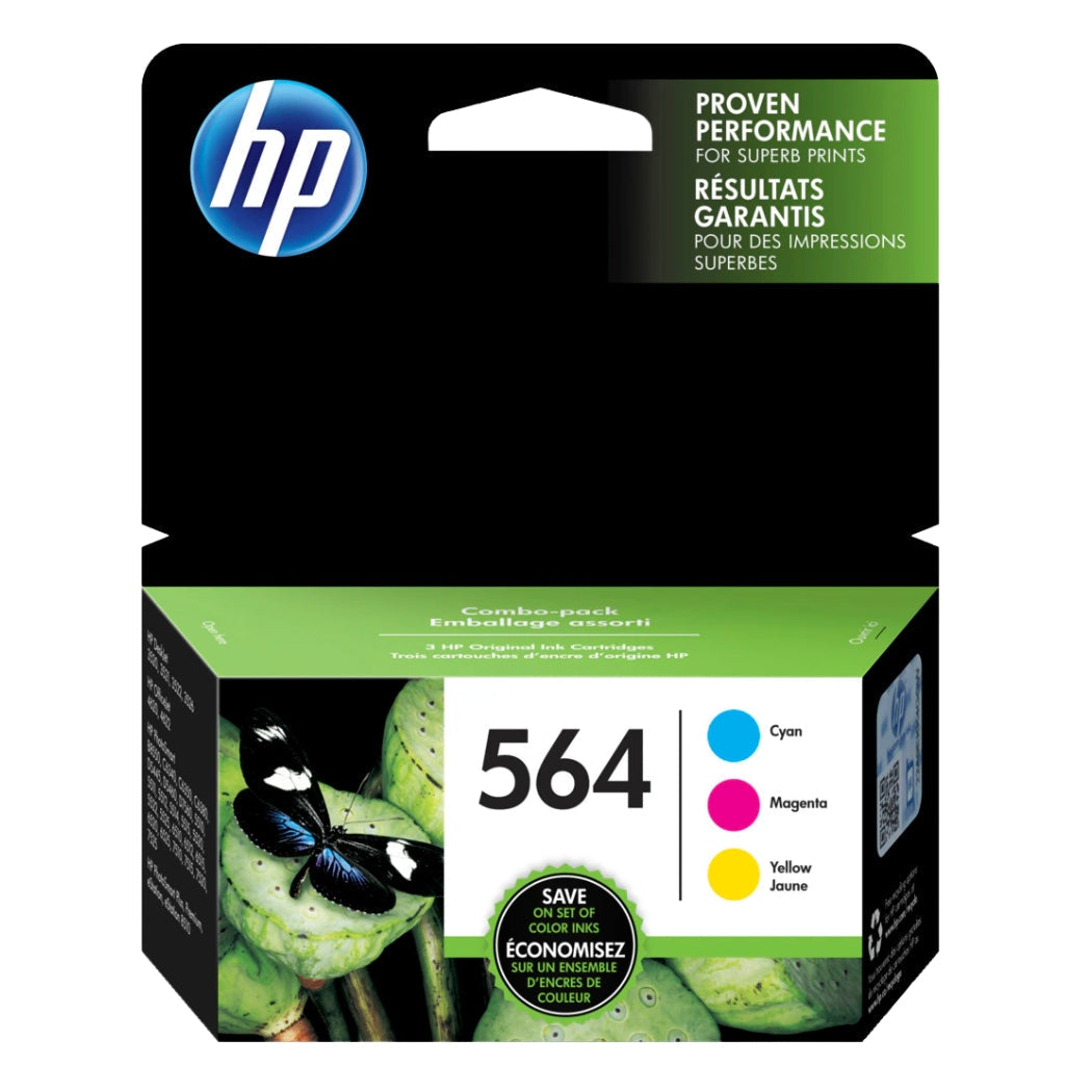 New, Pre-Owned - 564 Standard Yield Cyan, Magenta, Yellow ink cartridges-3 Pack