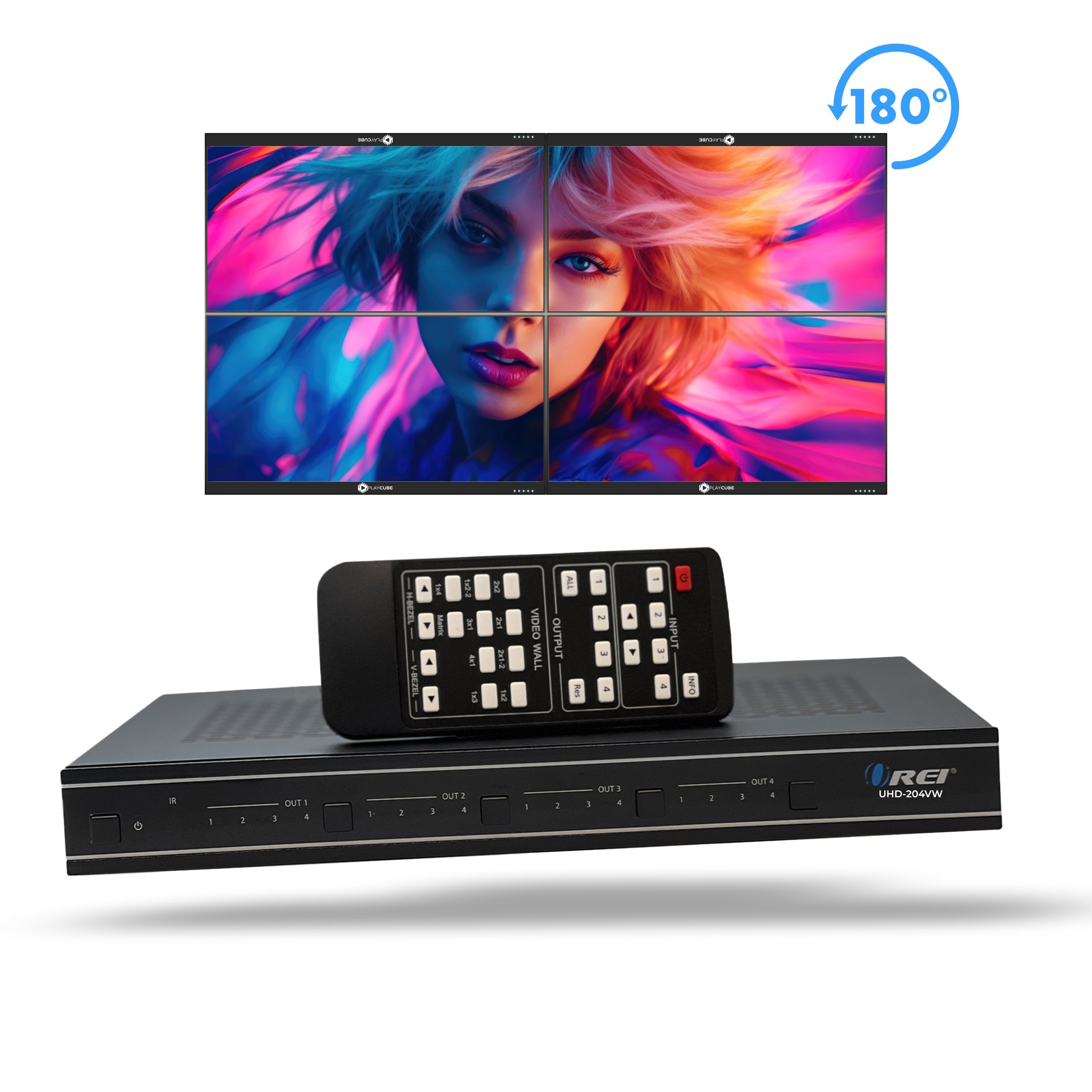 4K@60HZ 4X4 HDMI™ MATRIX W/ VIDEO WALL (SEAMLESS) (UHD-204VW)