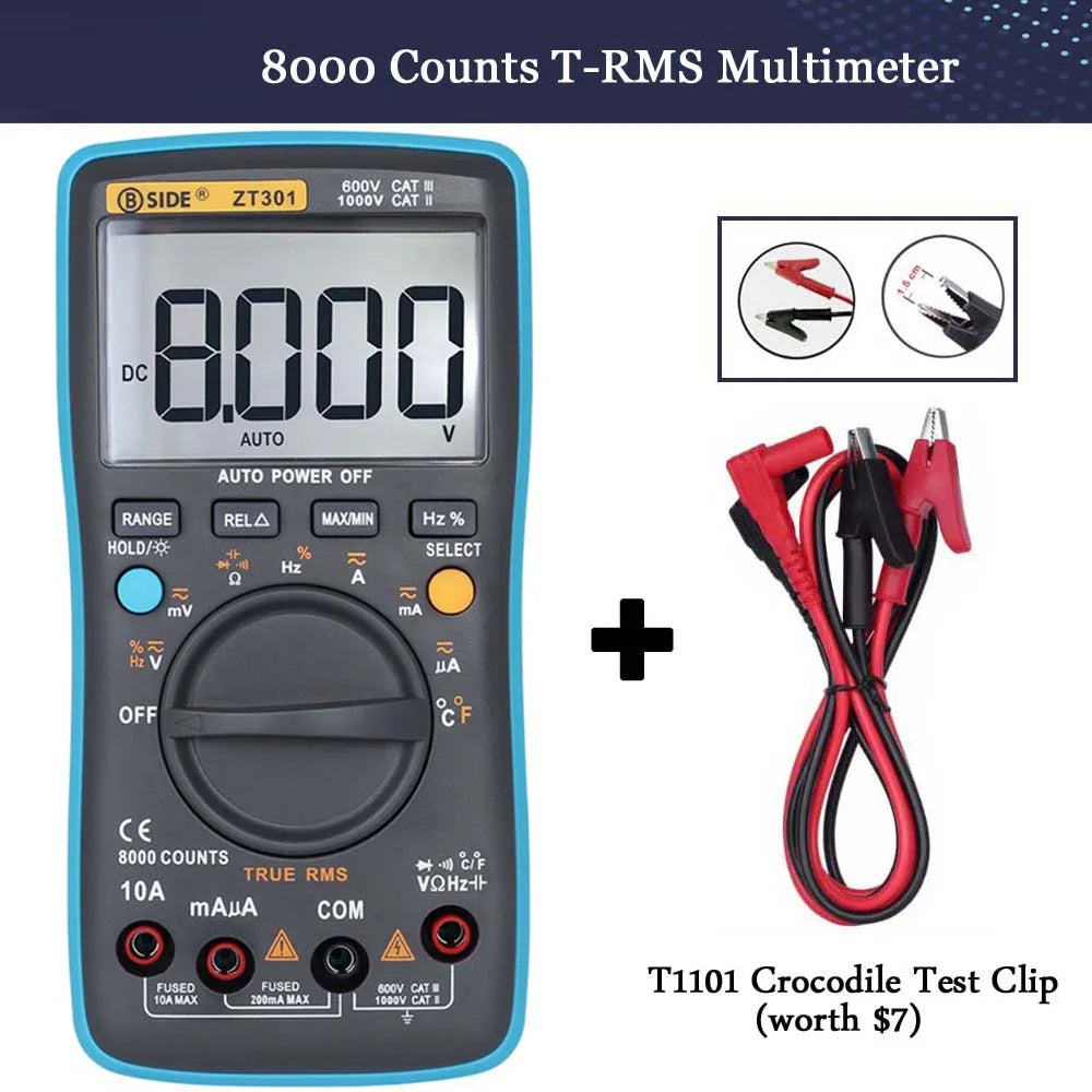 BSIDE ZT301/302 True RMS Multimeter with Temp & Cap Test