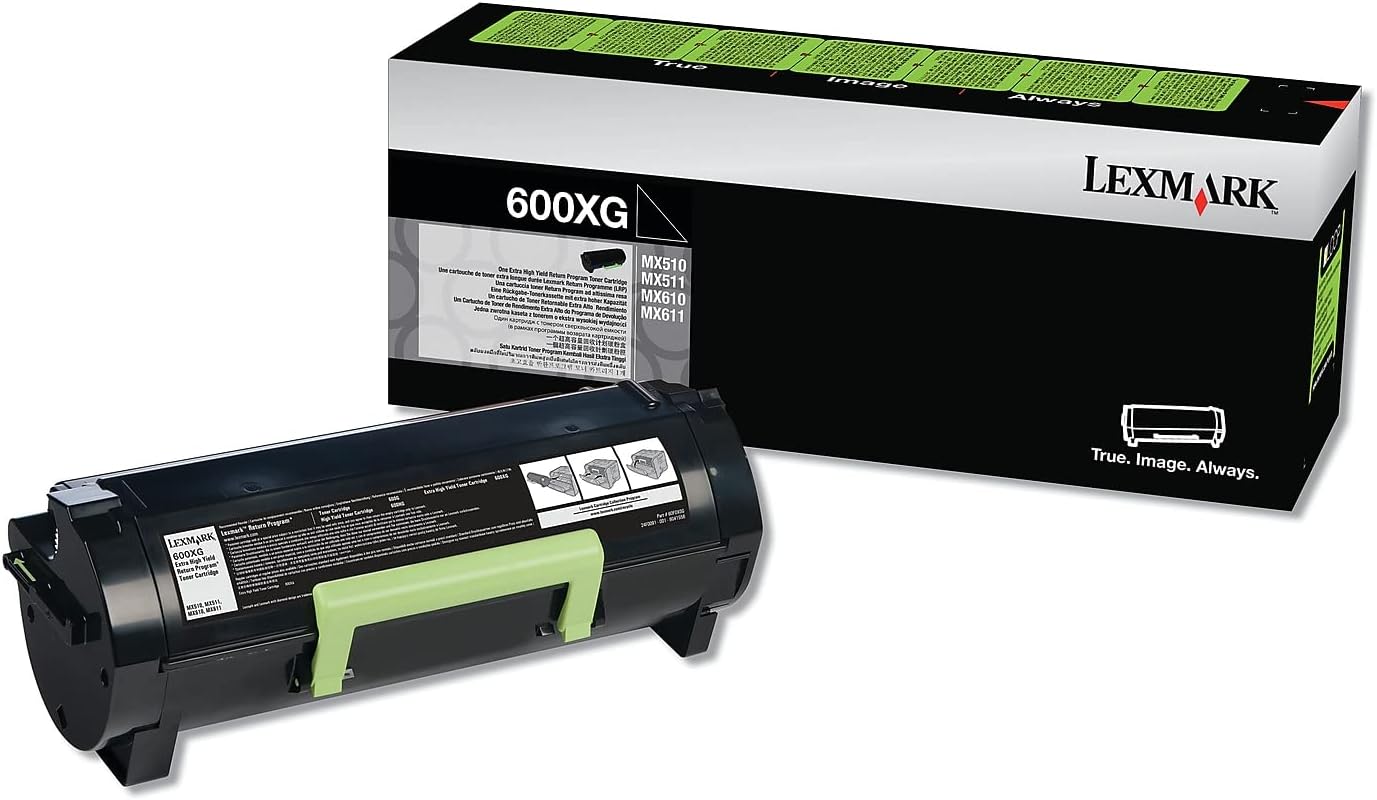 New, Pre-Owned - Lexmark 600XG, Extra High-Yield Black Return Program Toner Cartridge, 60F0X0G