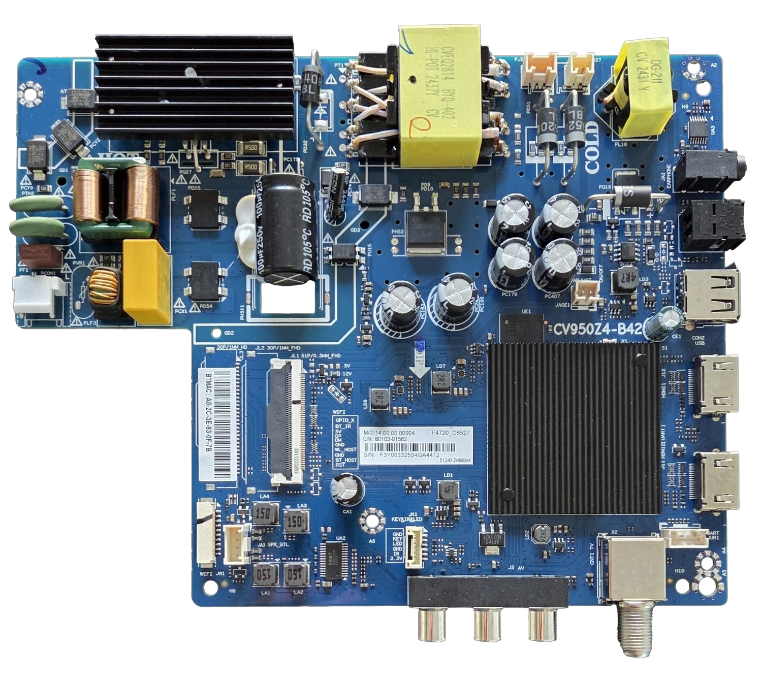 60103-01562 Insignia Main Board, CV950Z4-B42, NS-40F401NA26