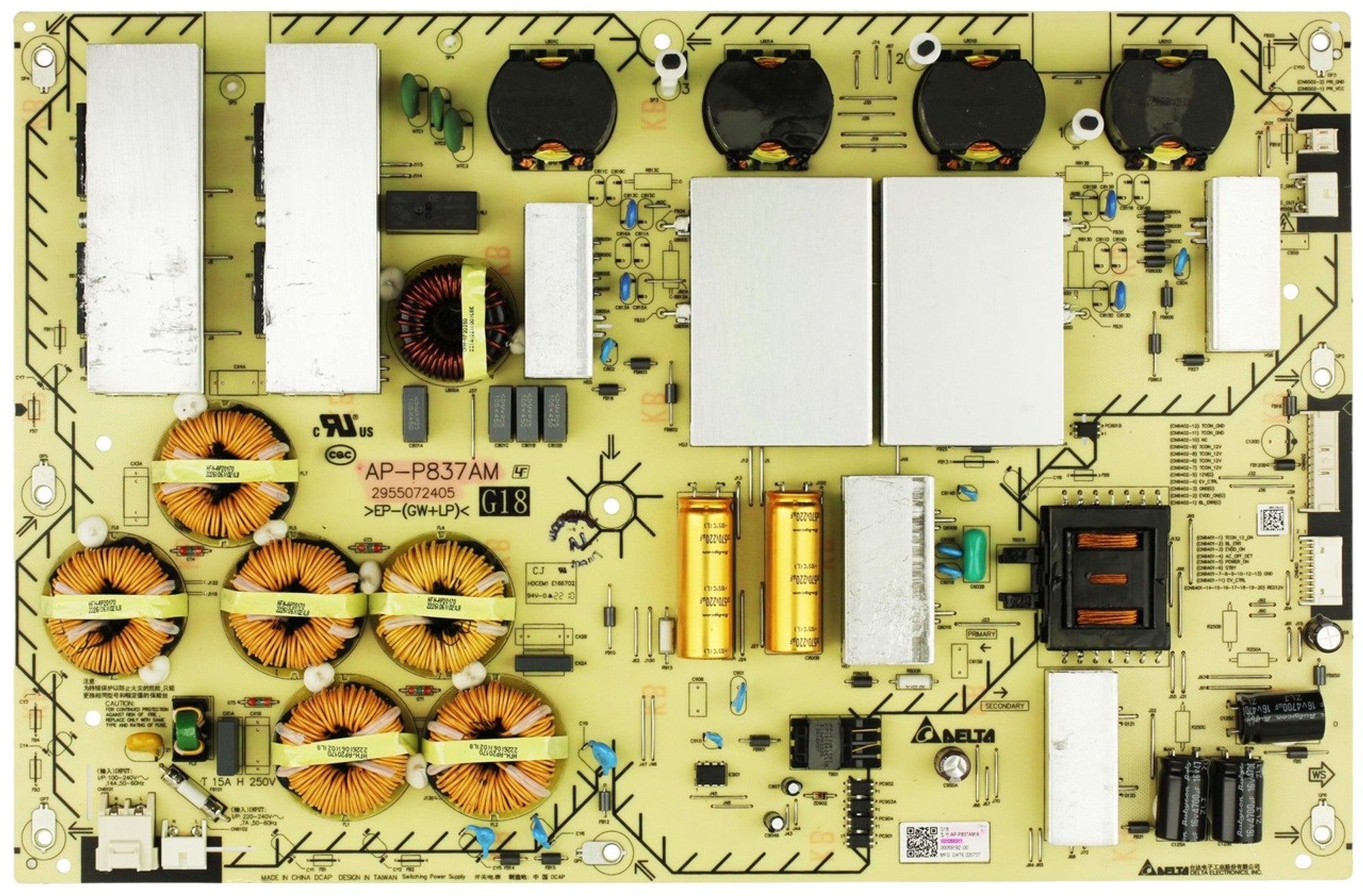 Sony 1-010-553-11 G18 Power Supply Board