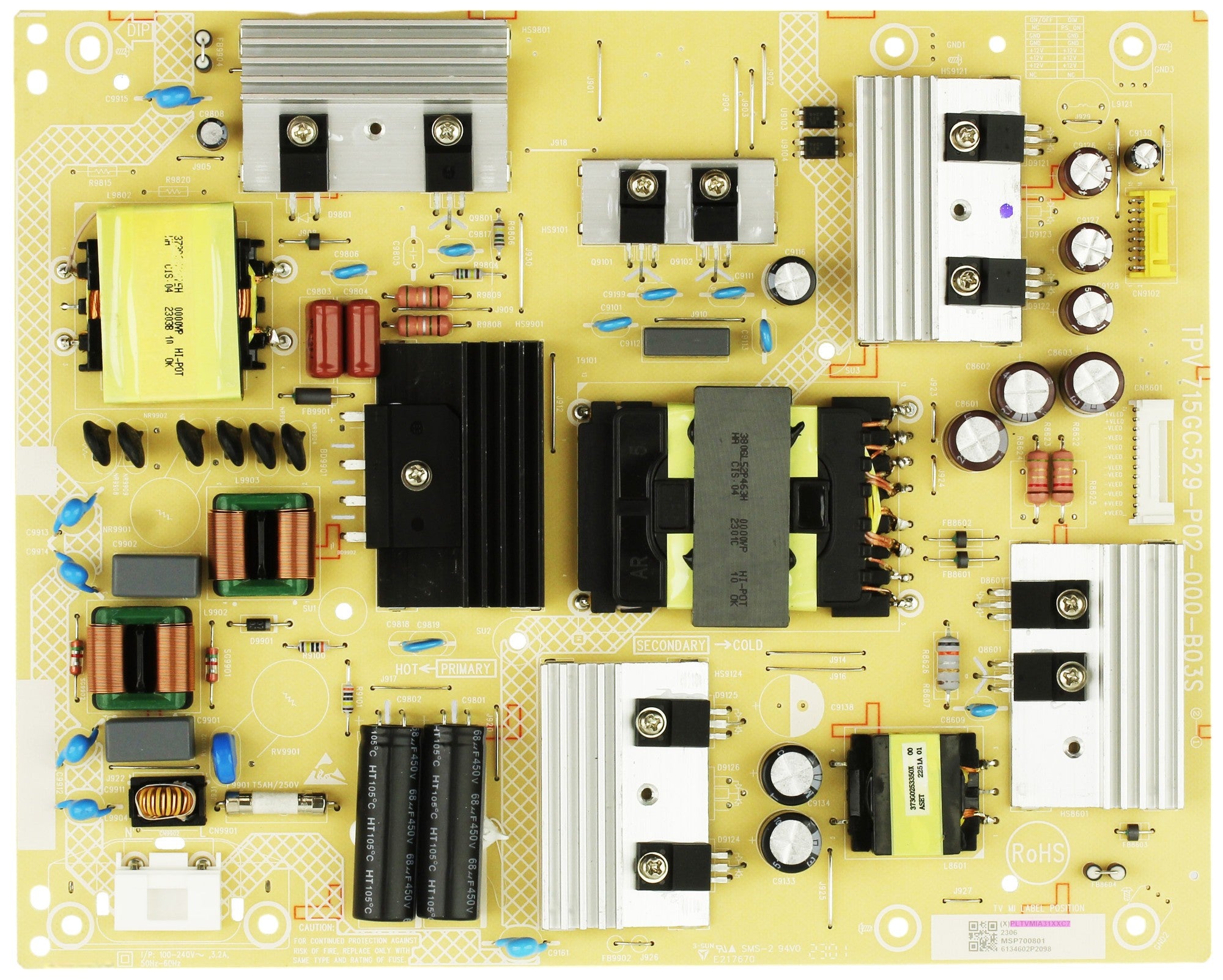 ONN PLTVMIA31XXC7 Power Supply Board for 100012588