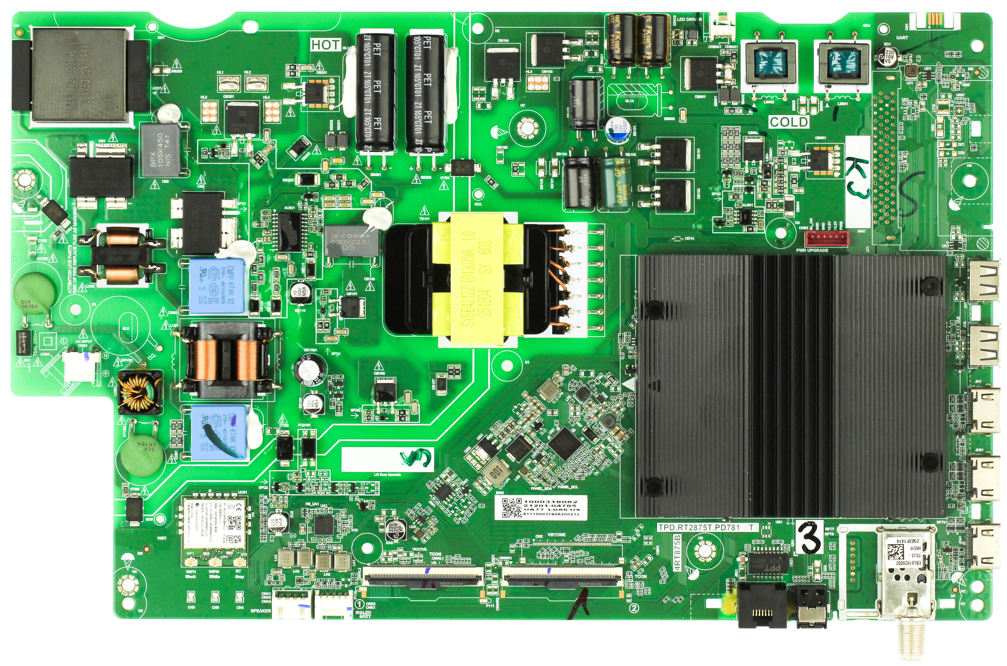 21201-04785 LG Main/Power Board, TPD.RT2875T.PD781, 65UA7700PUB.CUSFBH, 65UA7700PUB