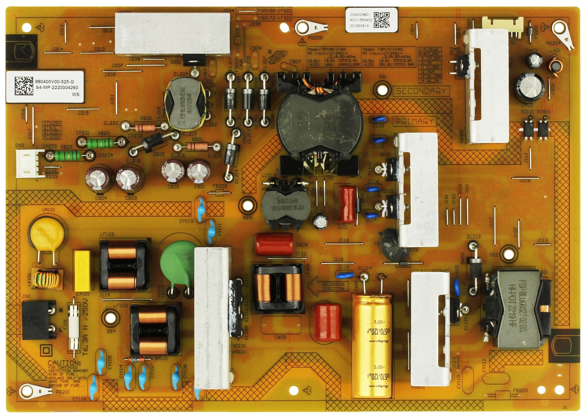 Sony 1-015-138-11 FSP155-1FS01 Power Supply Board