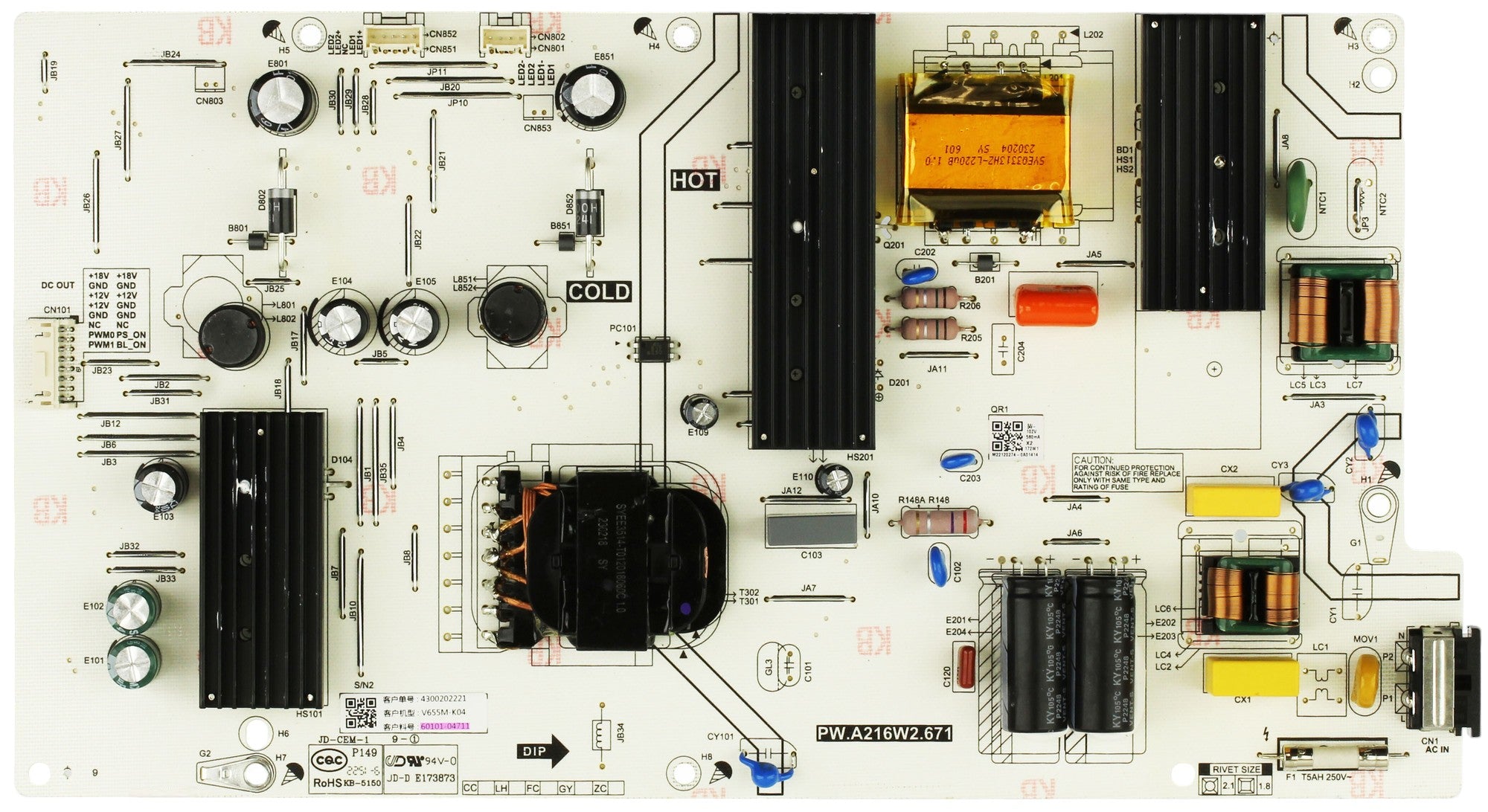 Vizio 60101-04711 Power Supply for V655M-K04