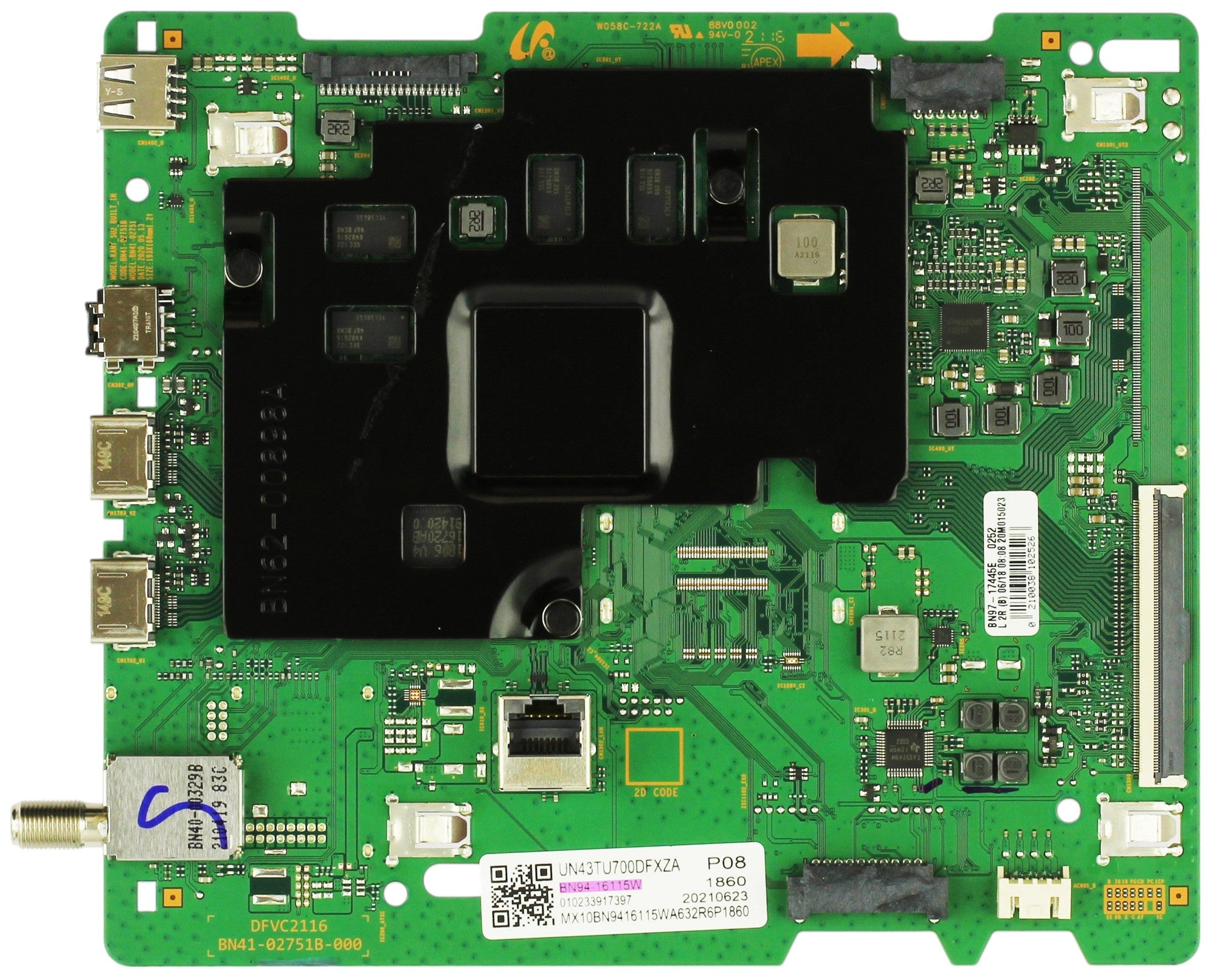 Samsung BN94-16115W Main Board UN43TU700DFXZA (Version AE10)