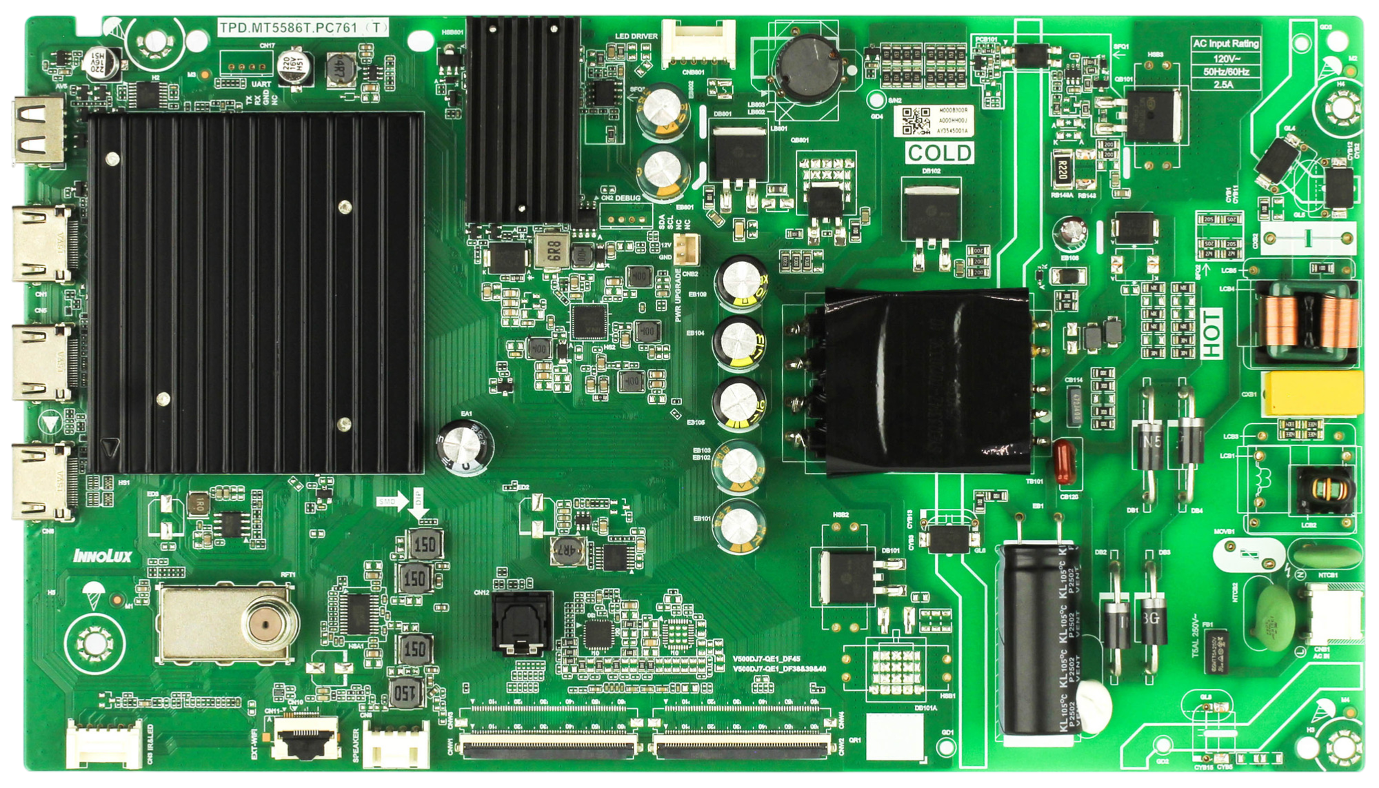 6M03A000HH00J Vizio Main Board, TPD.MT5586T.PC761 (T), M000B300R, V500DJ7-QE1, VQD50M-0809