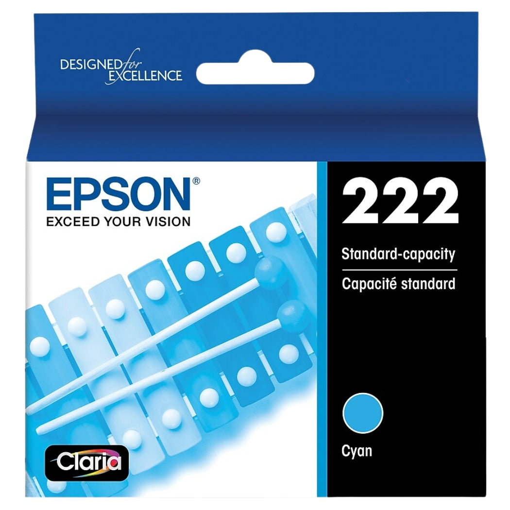 New, Pre-Owned - Epson 222 Cyan Ink Cartridges, T222220-S